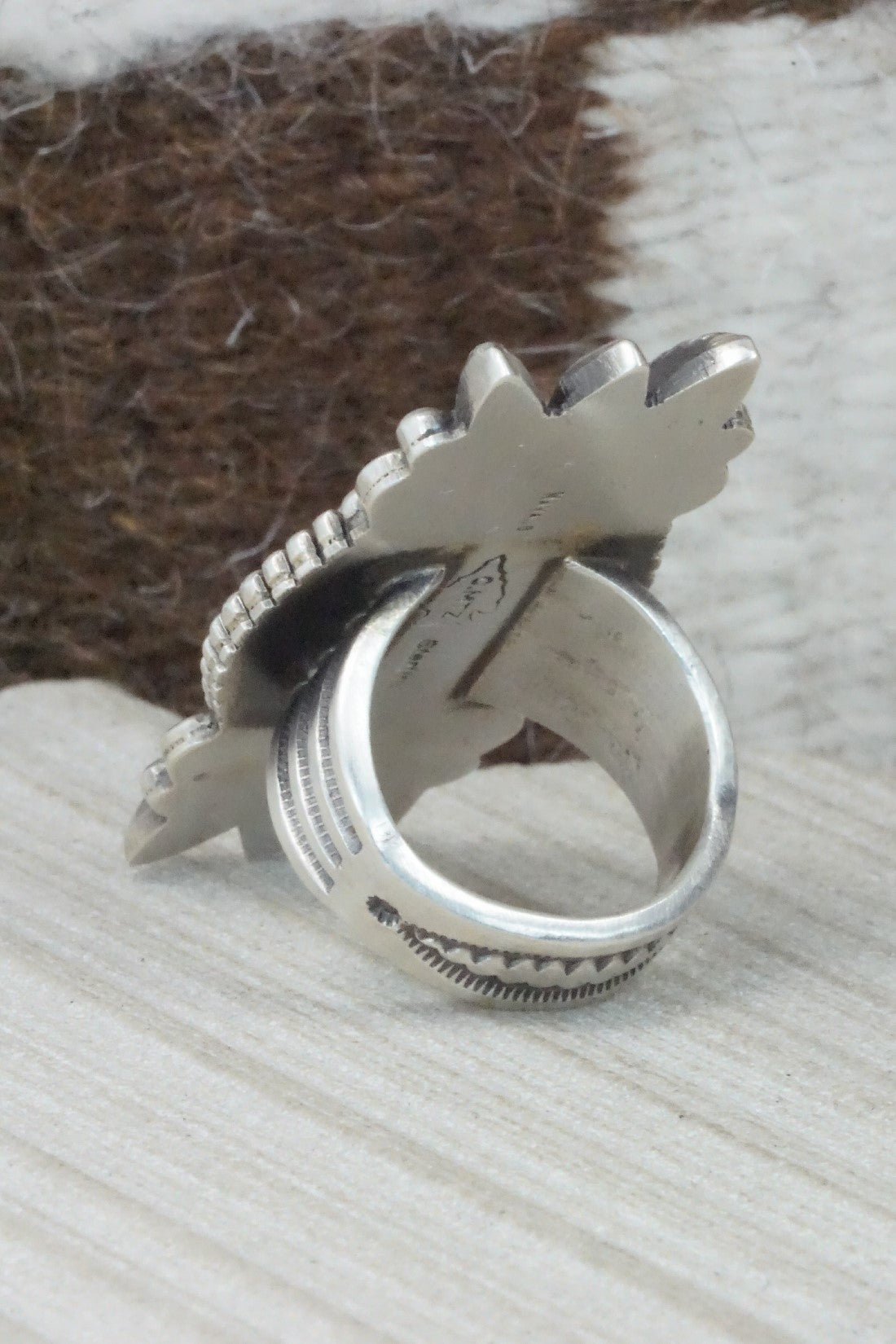Turquoise & Sterling Silver Ring - Calvin Martinez - Size 8