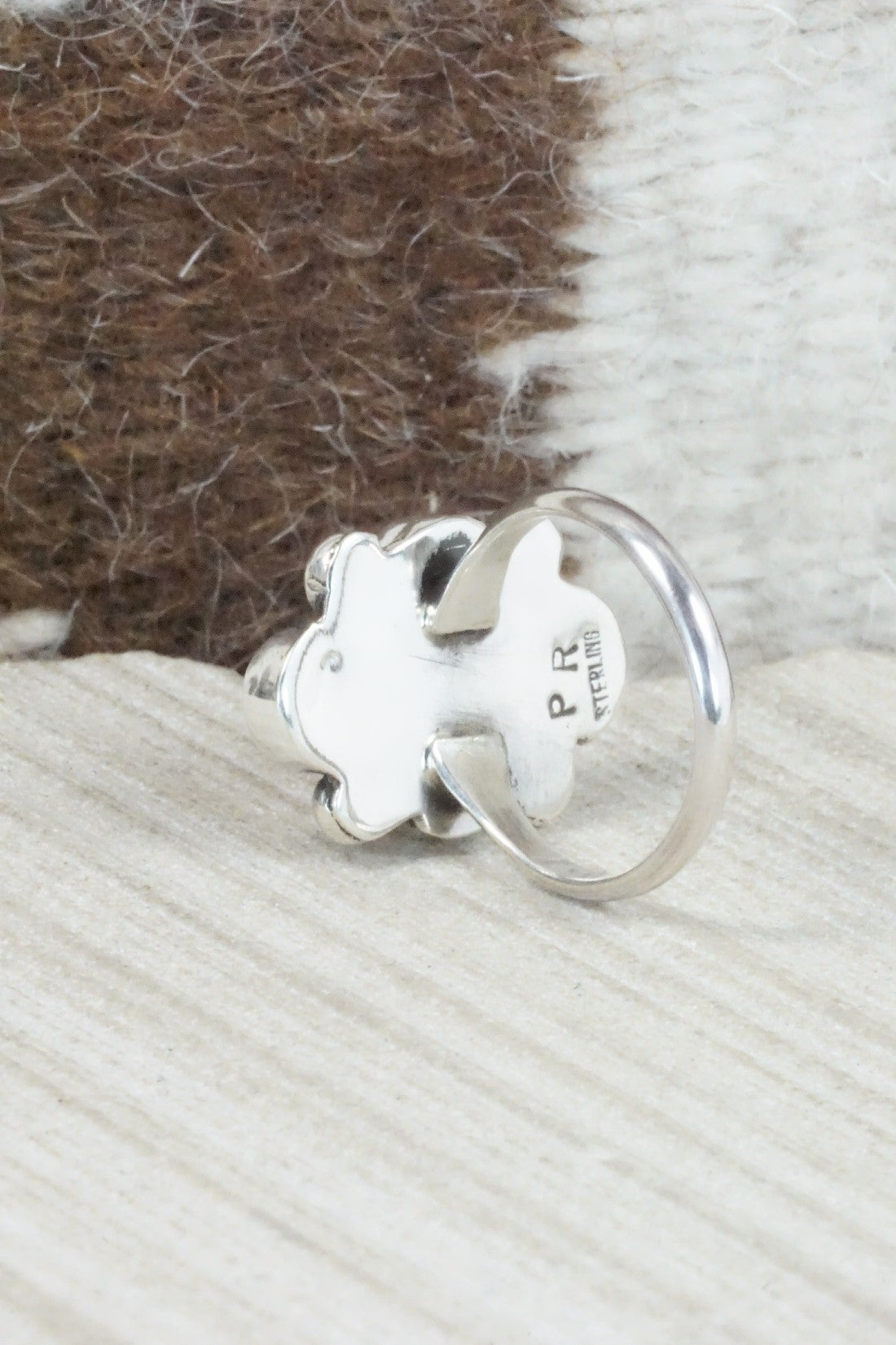 Spiny Oyster & Sterling Silver Ring - Priscilla Reeder - Size 8
