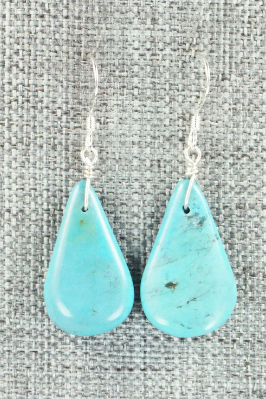 Turquoise & Sterling Silver Earrings - Navajo