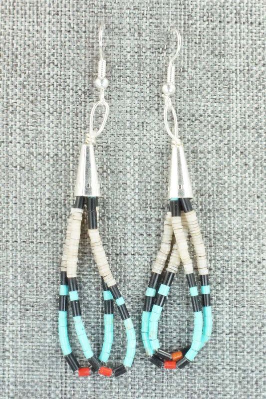 Turquoise & Sterling Silver Earrings - Esquipula Tenorio