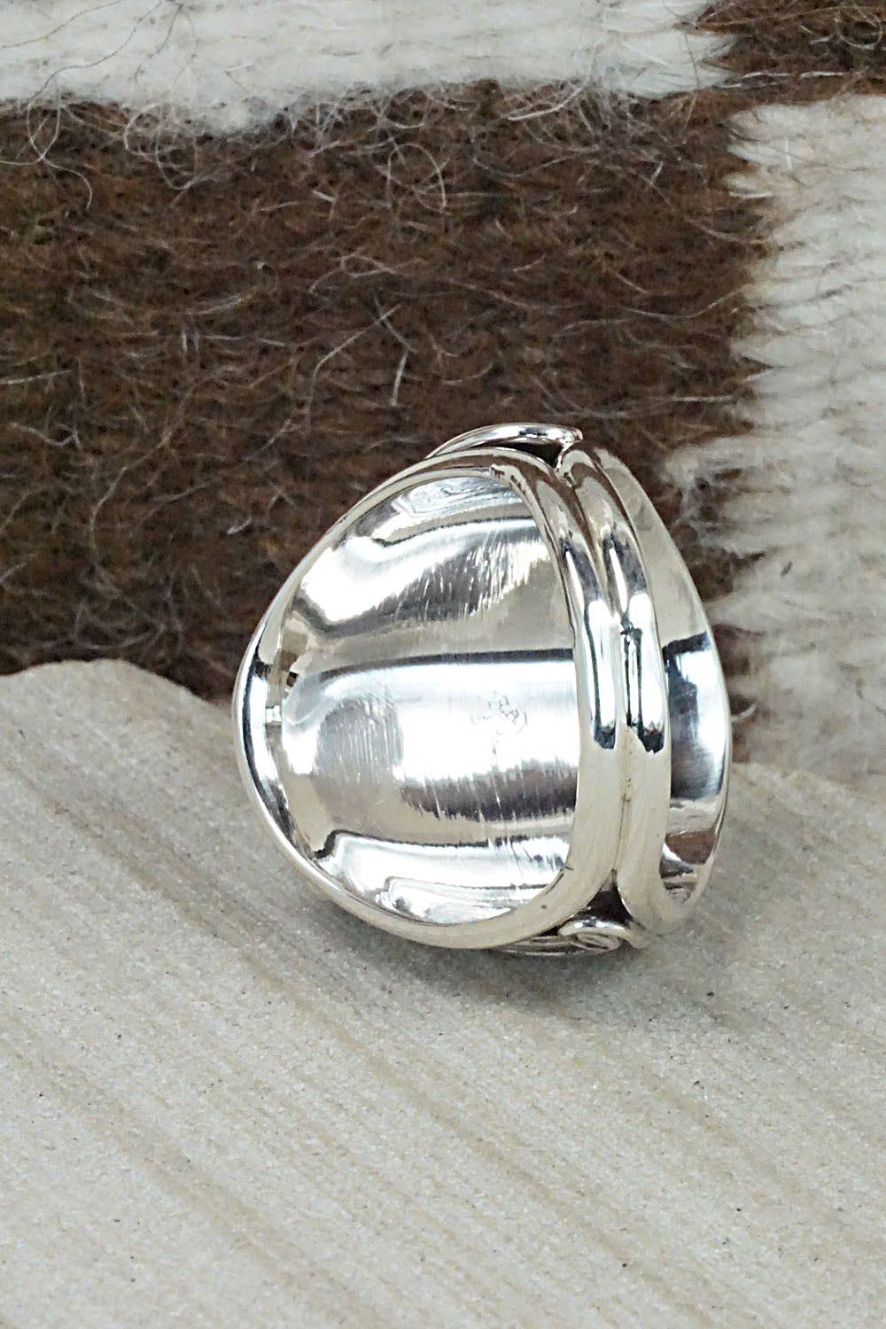 Turquoise & Sterling Silver Ring - Jeannette Saunders - Size 13.25