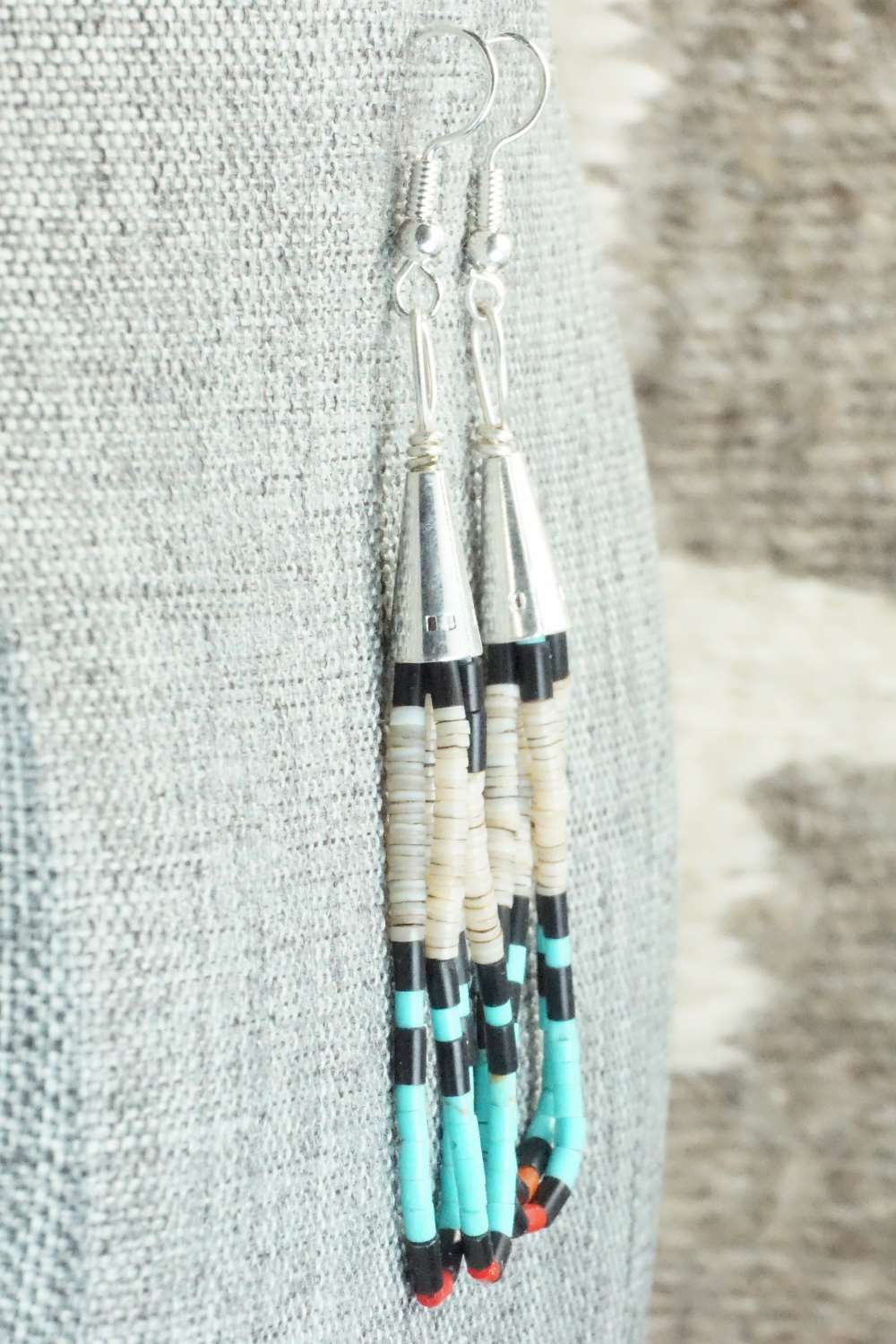 Turquoise & Sterling Silver Earrings - Esquipula Tenorio