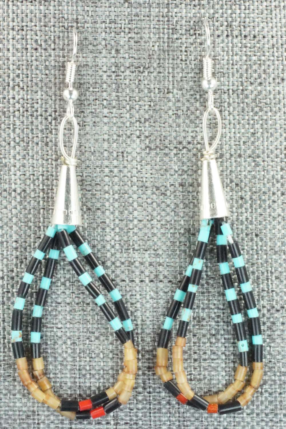 Turquoise & Sterling Silver Earrings - Esquipula Tenorio