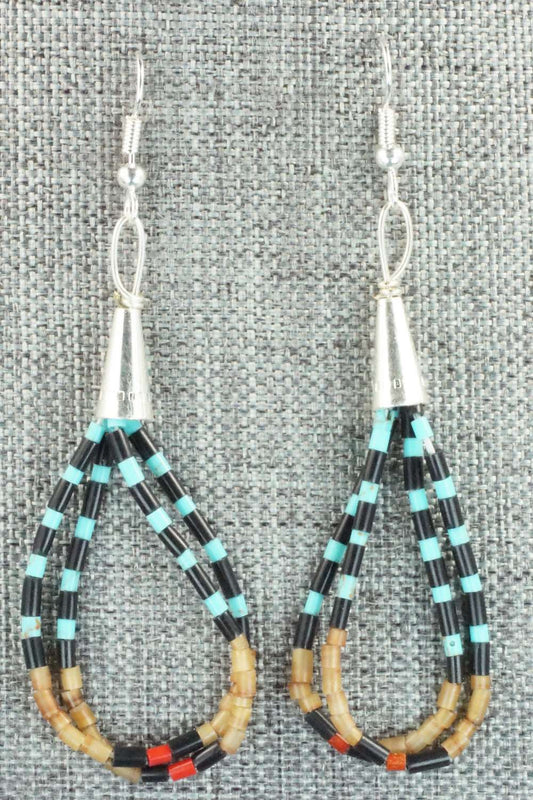Turquoise & Sterling Silver Earrings - Esquipula Tenorio