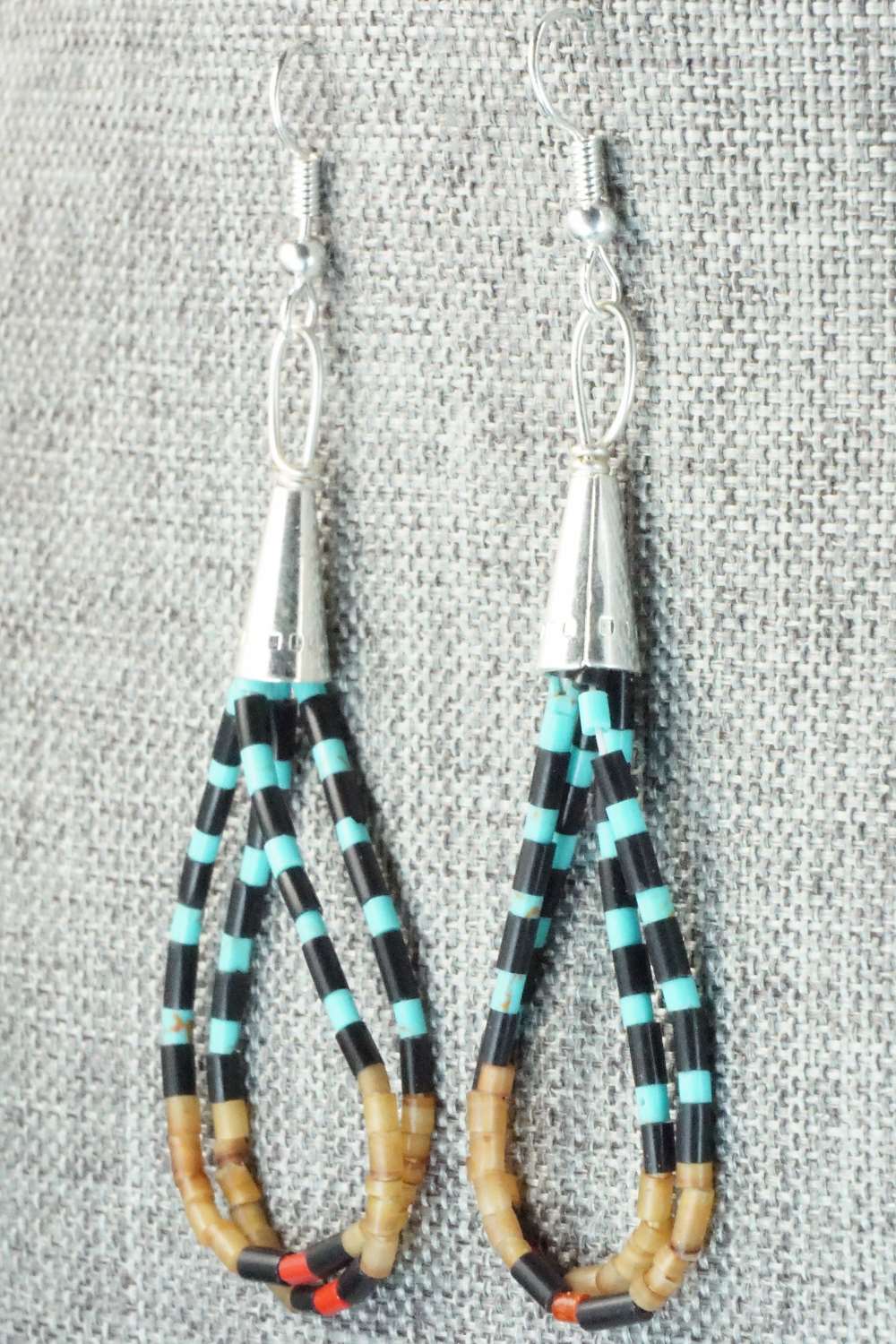 Turquoise & Sterling Silver Earrings - Esquipula Tenorio