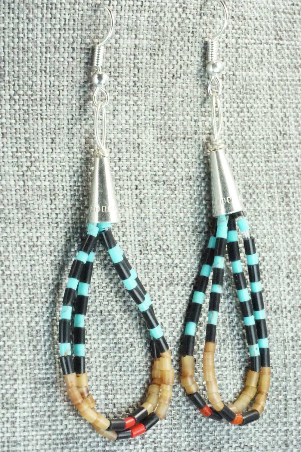 Turquoise & Sterling Silver Earrings - Esquipula Tenorio