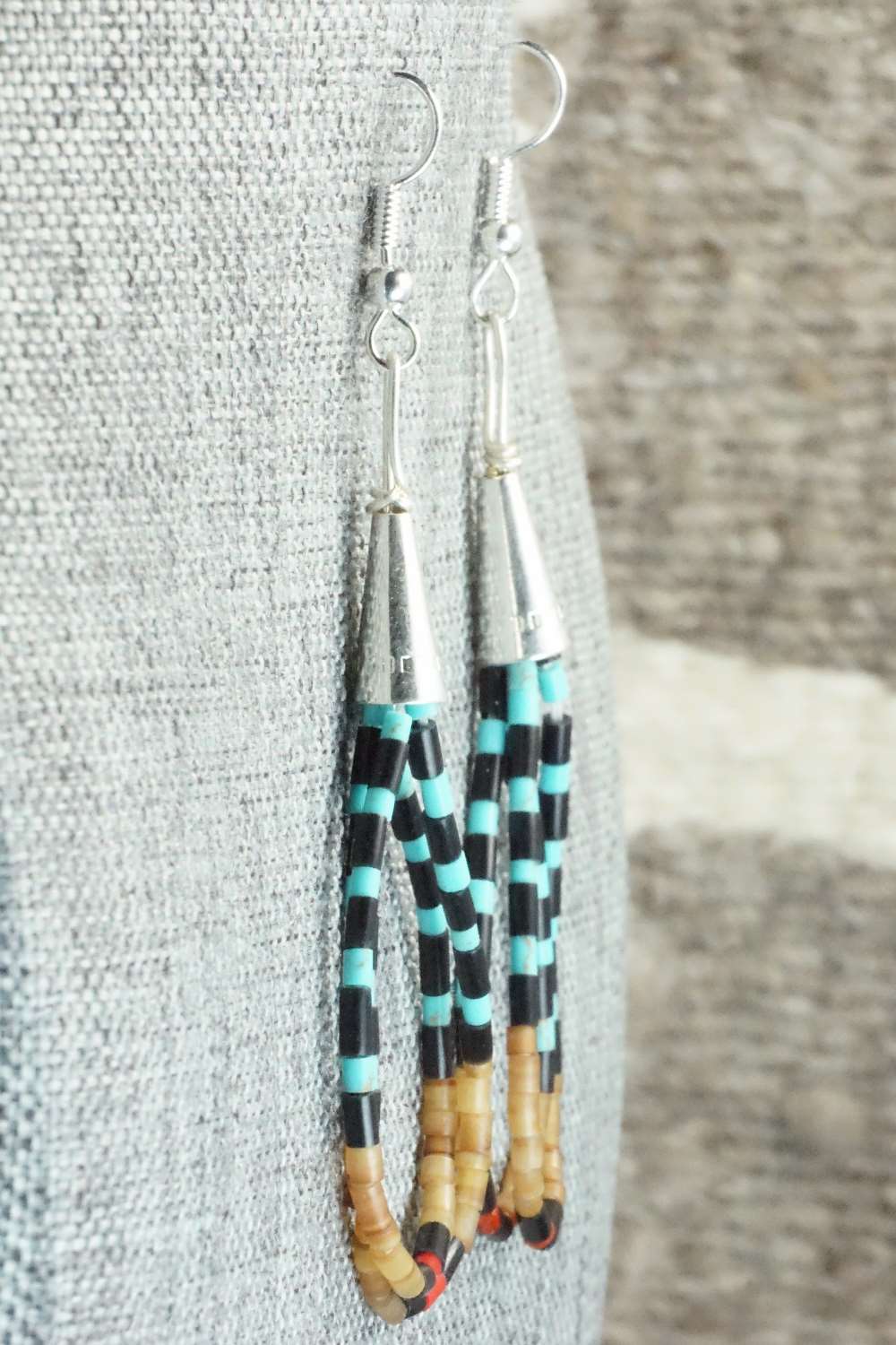 Turquoise & Sterling Silver Earrings - Esquipula Tenorio