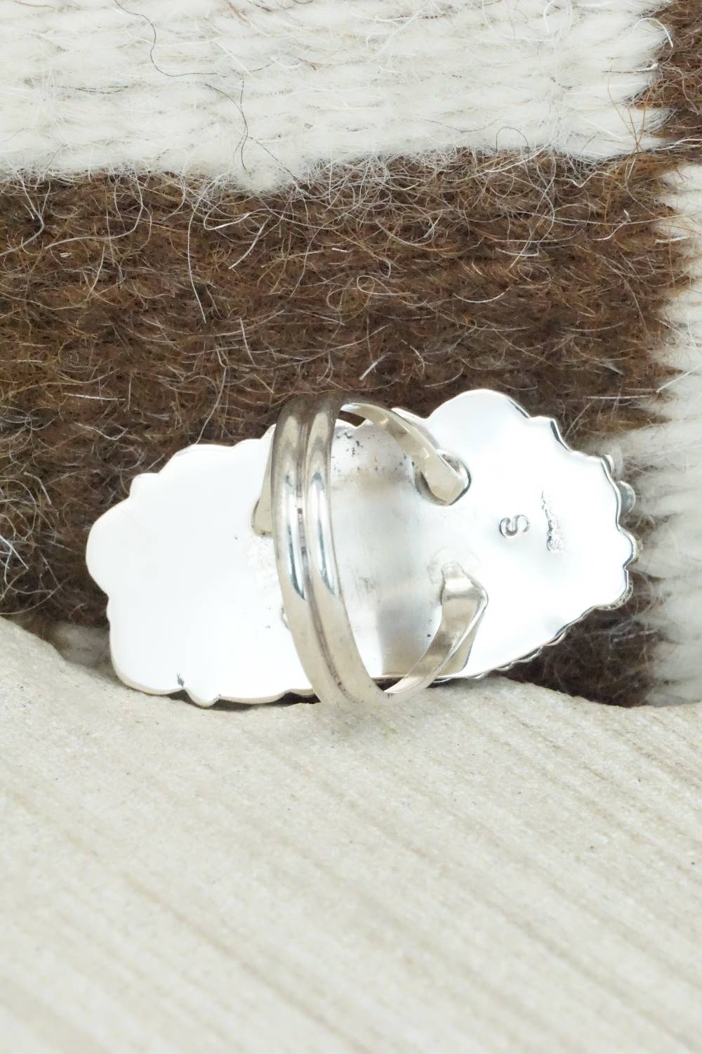 Turquoise & Sterling Silver Ring - Shirley Largo - Size 9