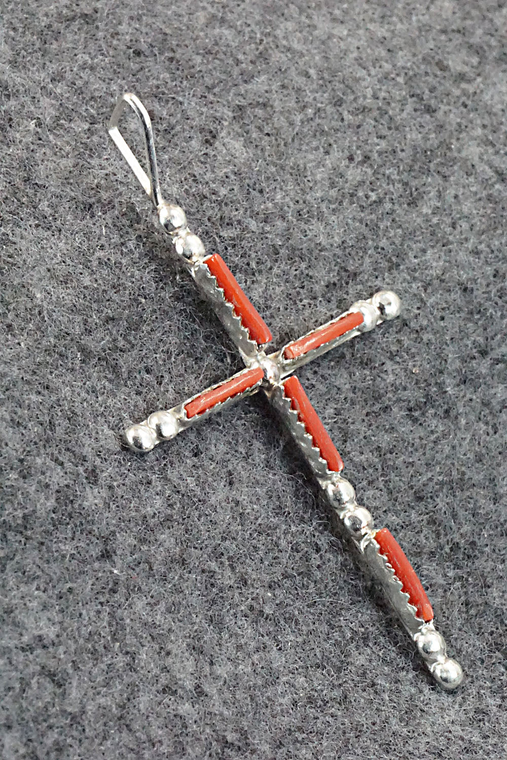Coral & Sterling Silver Pendant - Diana Bellson