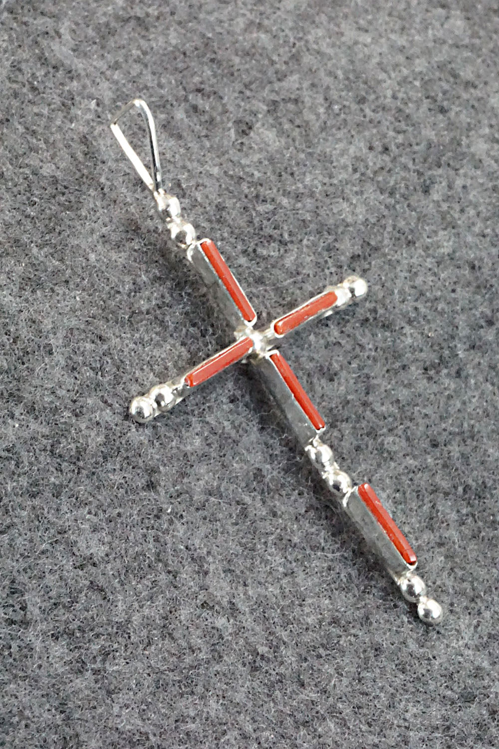 Coral & Sterling Silver Pendant - Diana Bellson