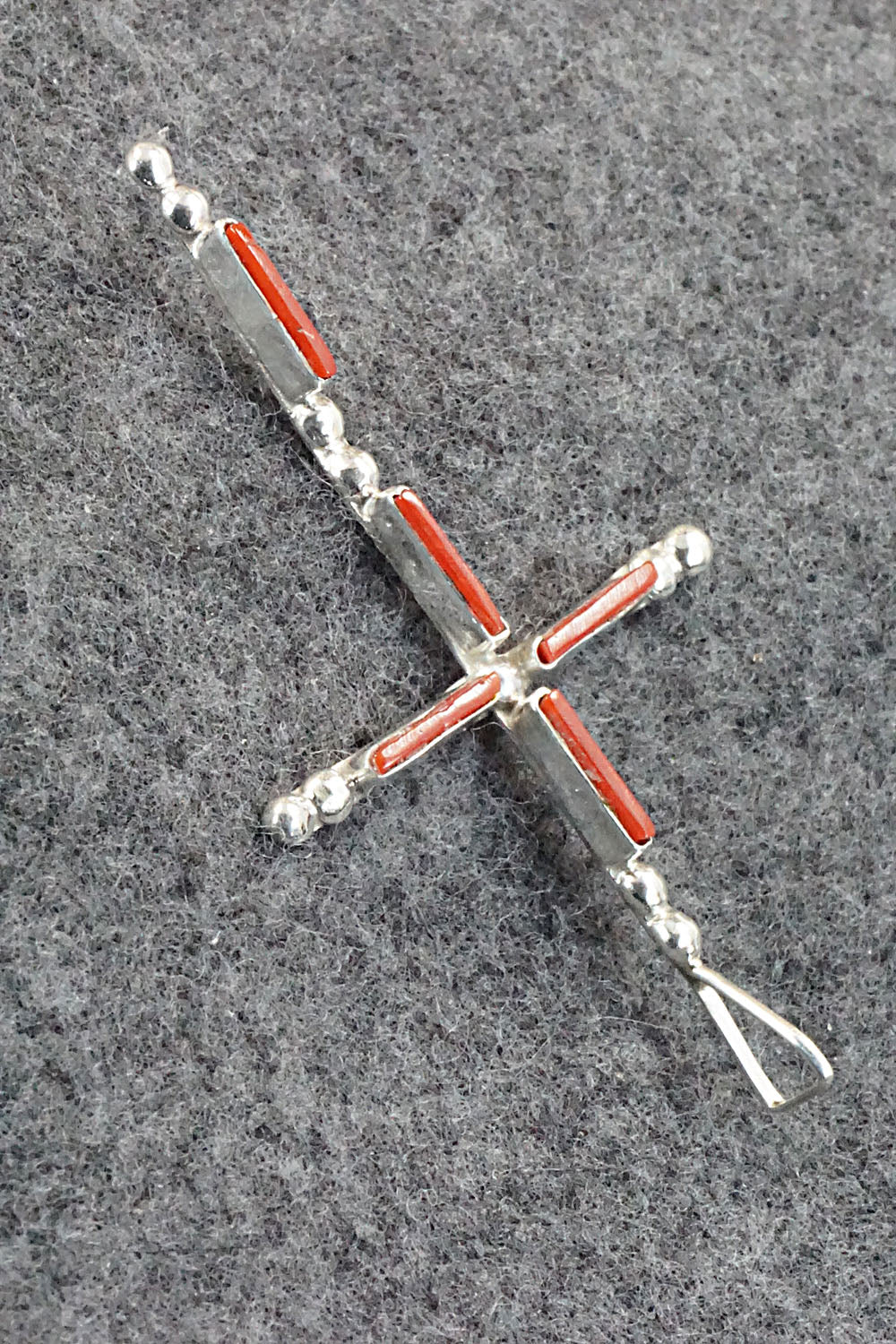 Coral & Sterling Silver Pendant - Diana Bellson