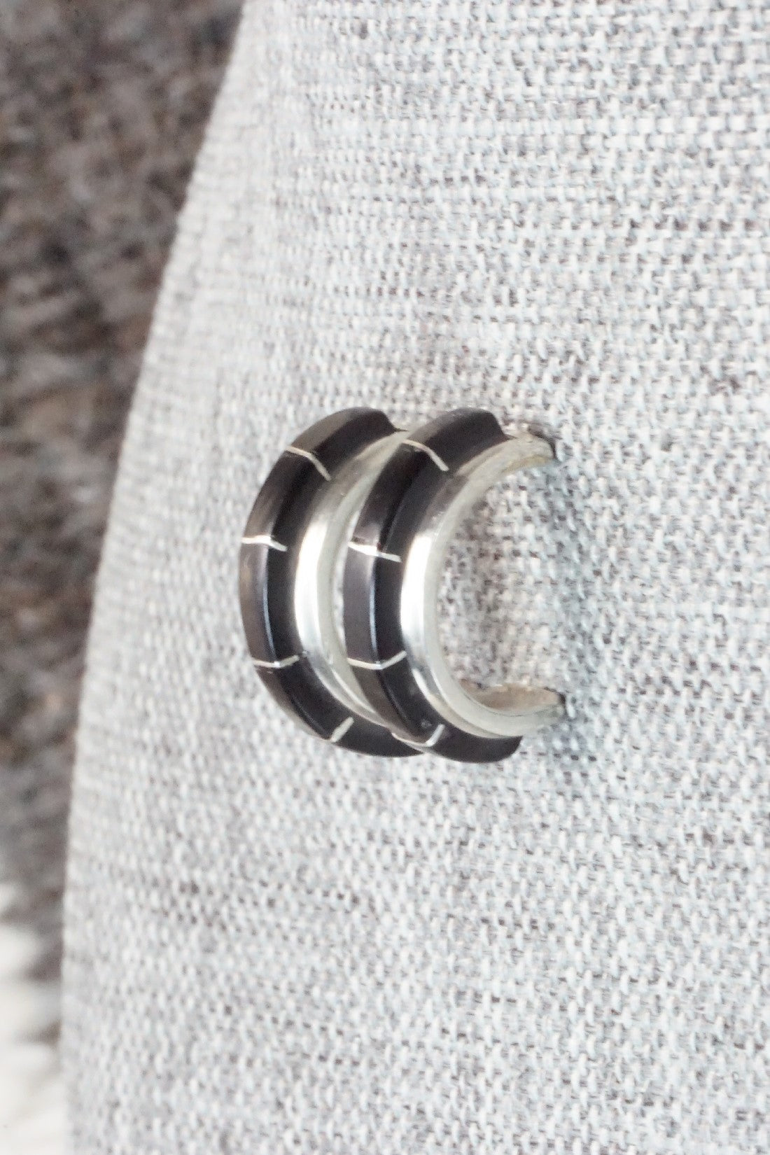 Onyx & Sterling Silver Earrings - Keith Nastacio
