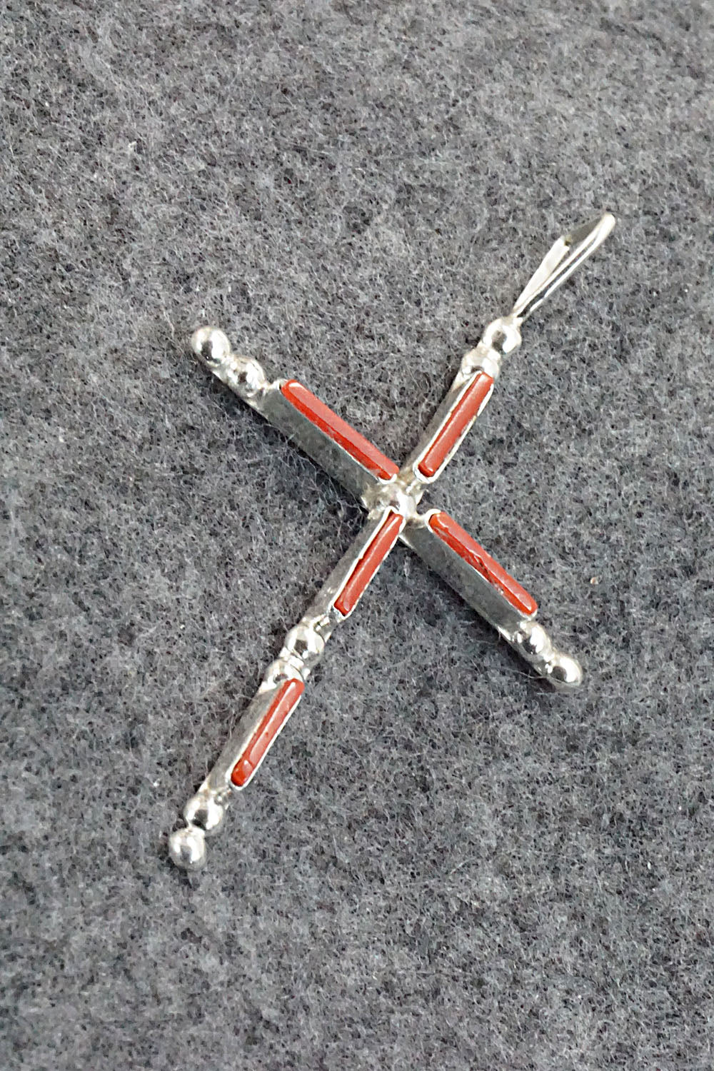 Coral & Sterling Silver Pendant - Diana Bellson