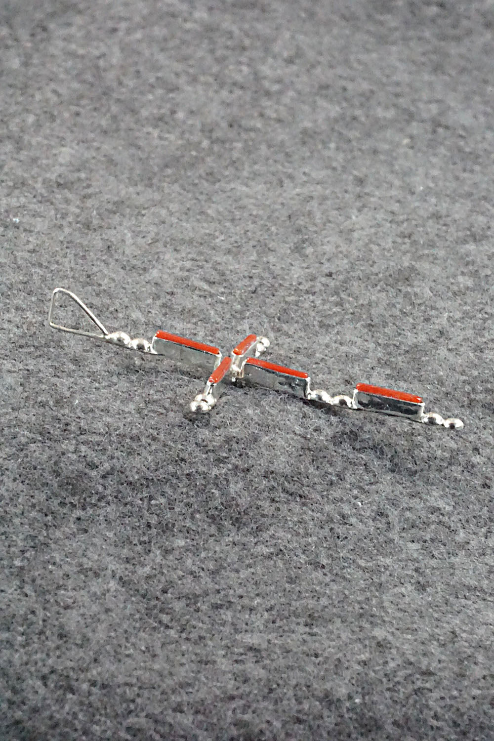 Coral & Sterling Silver Pendant - Diana Bellson