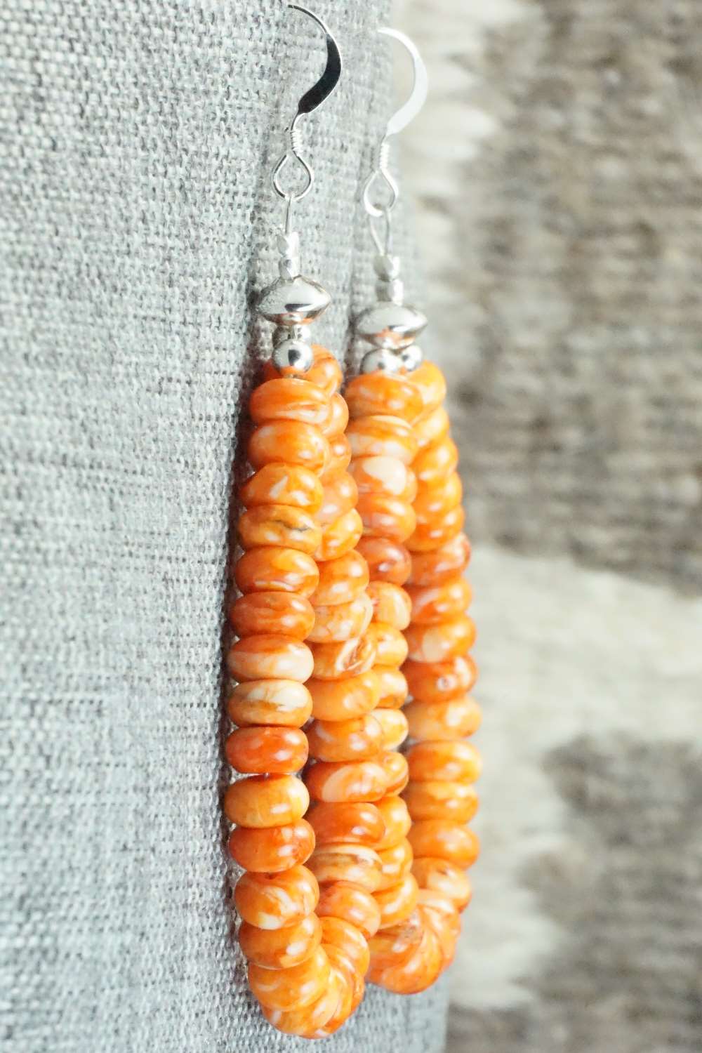 Spiny Oyster & Sterling Silver Earrings - Louise Joe