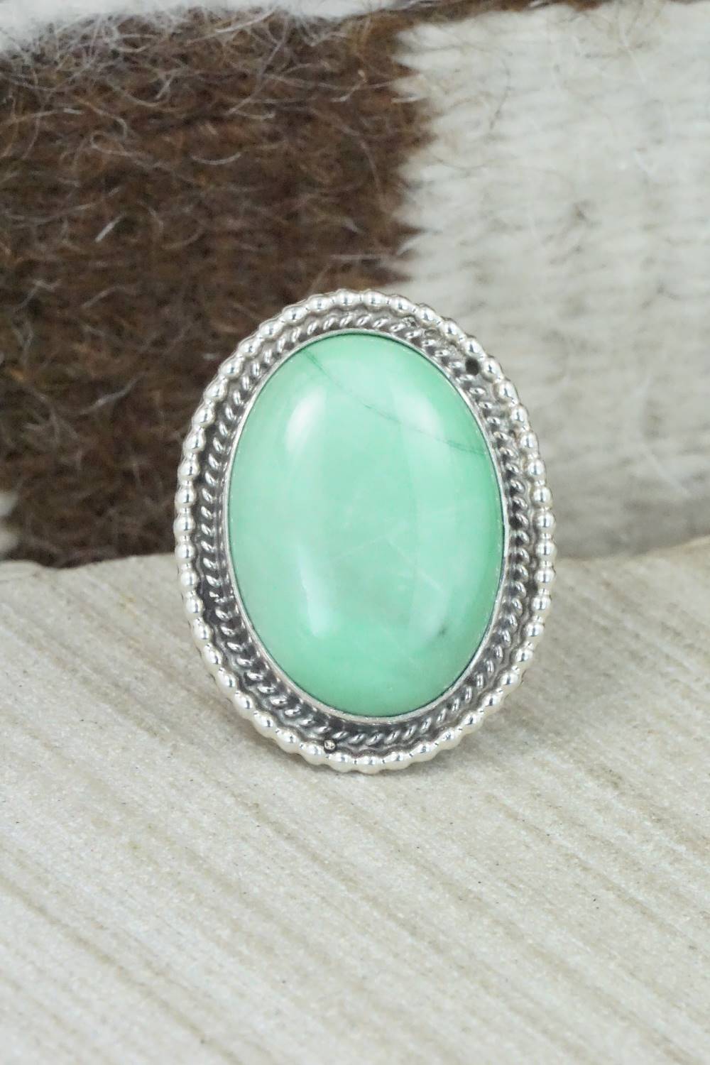 Turquoise & Sterling Silver Ring - Samuel Yellowhair - Size 5.75