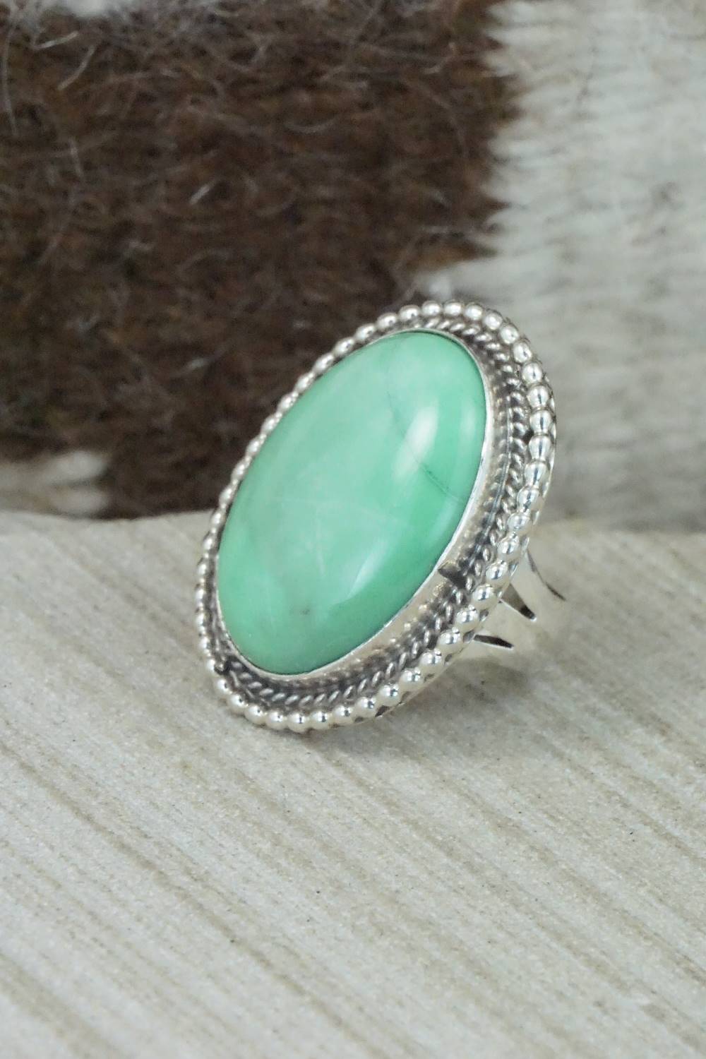 Turquoise & Sterling Silver Ring - Samuel Yellowhair - Size 5.75