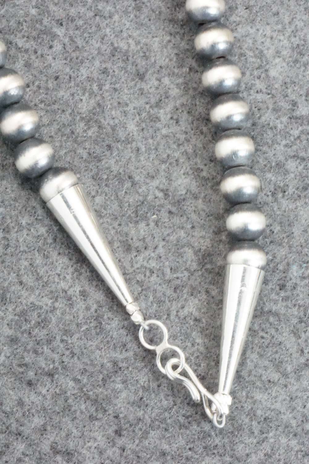 Turquoise & Sterling Silver Navajo Pearl Necklace - Rita Begay