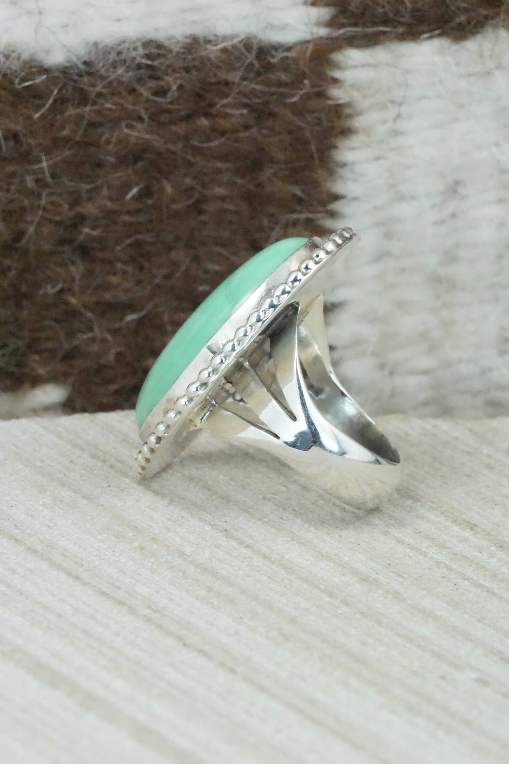 Turquoise & Sterling Silver Ring - Samuel Yellowhair - Size 5.75