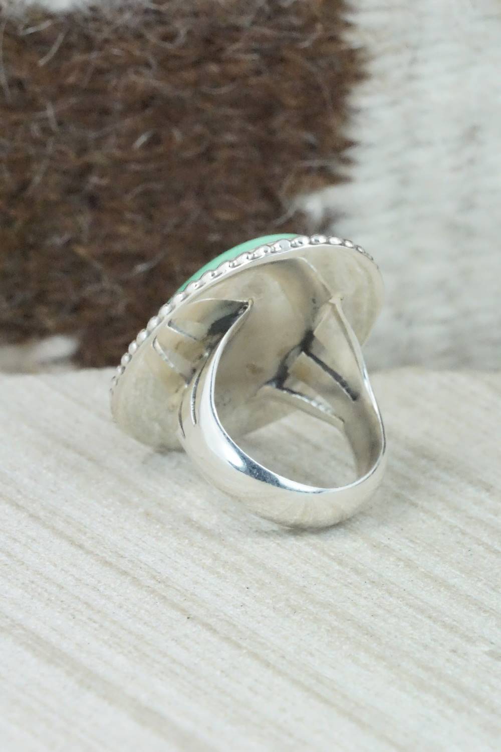 Turquoise & Sterling Silver Ring - Samuel Yellowhair - Size 5.75