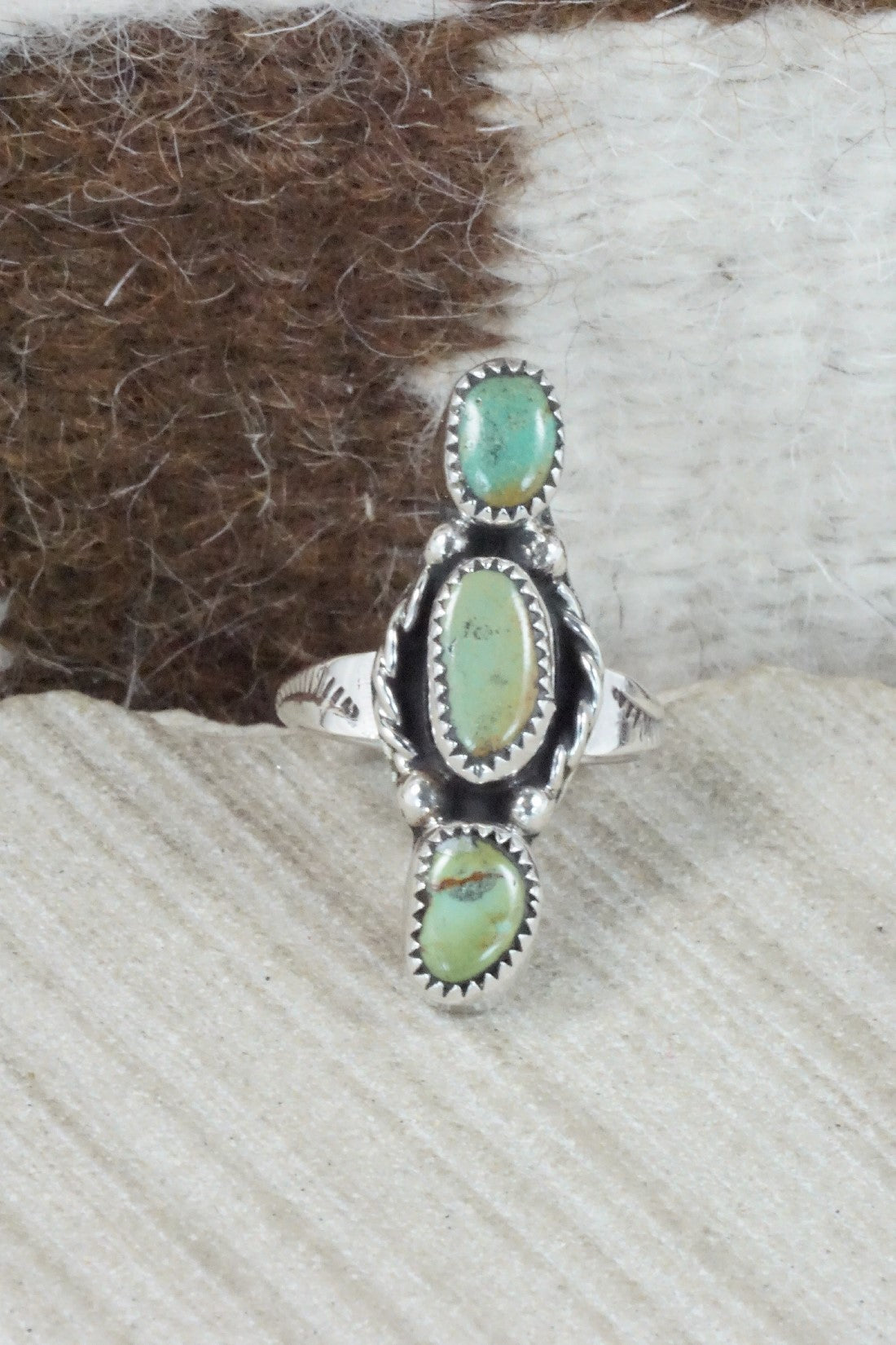 Turquoise & Sterling Silver Ring - Priscilla Reeder - Size 6.5