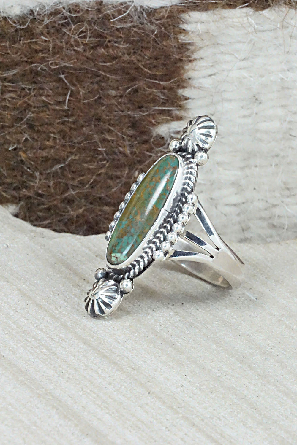 Turquoise & Sterling Silver Ring - Daniel Benally - Size 7
