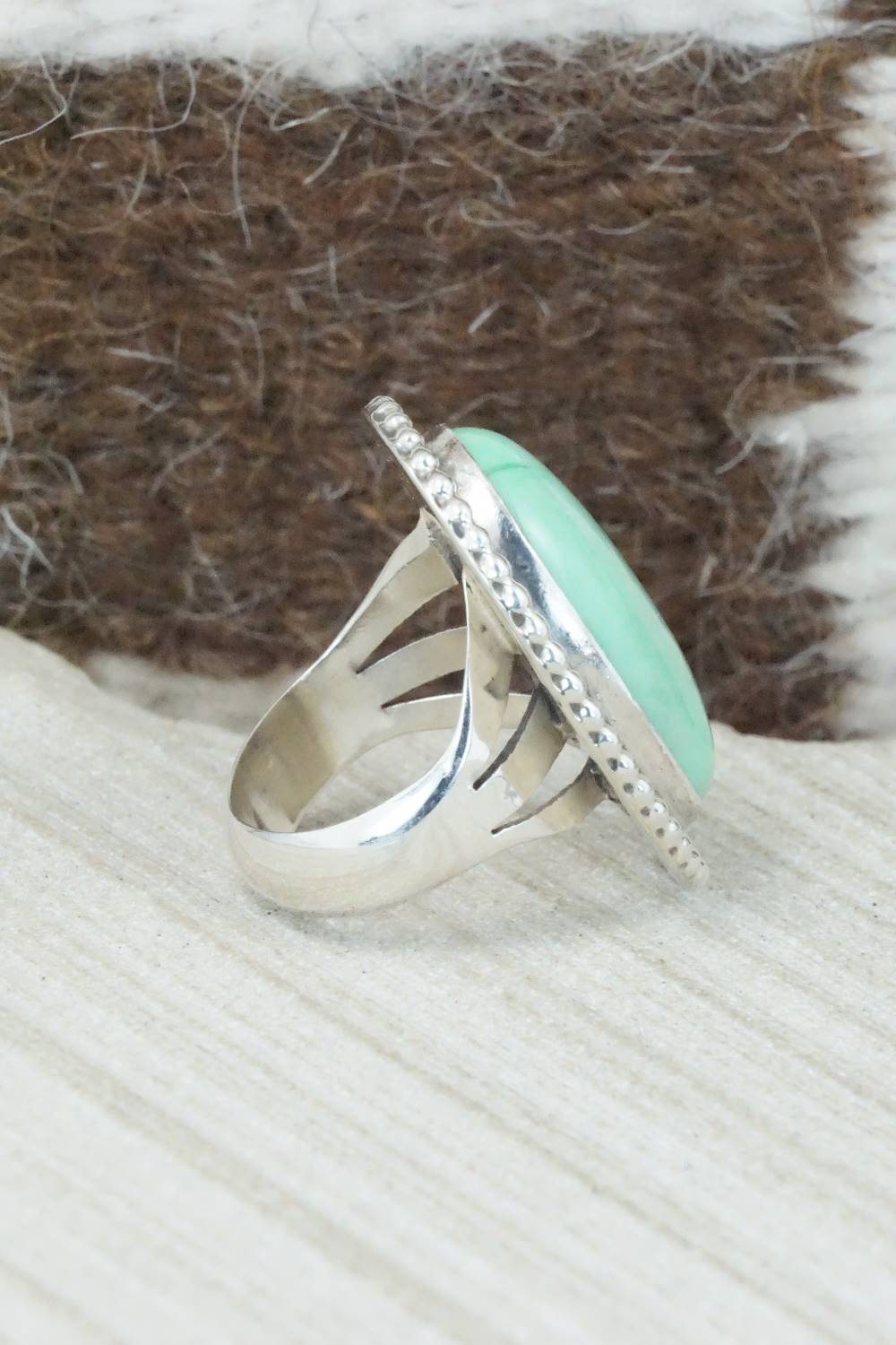 Turquoise & Sterling Silver Ring - Samuel Yellowhair - Size 5.75