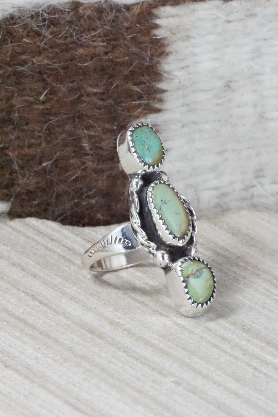 Turquoise & Sterling Silver Ring - Priscilla Reeder - Size 6.5