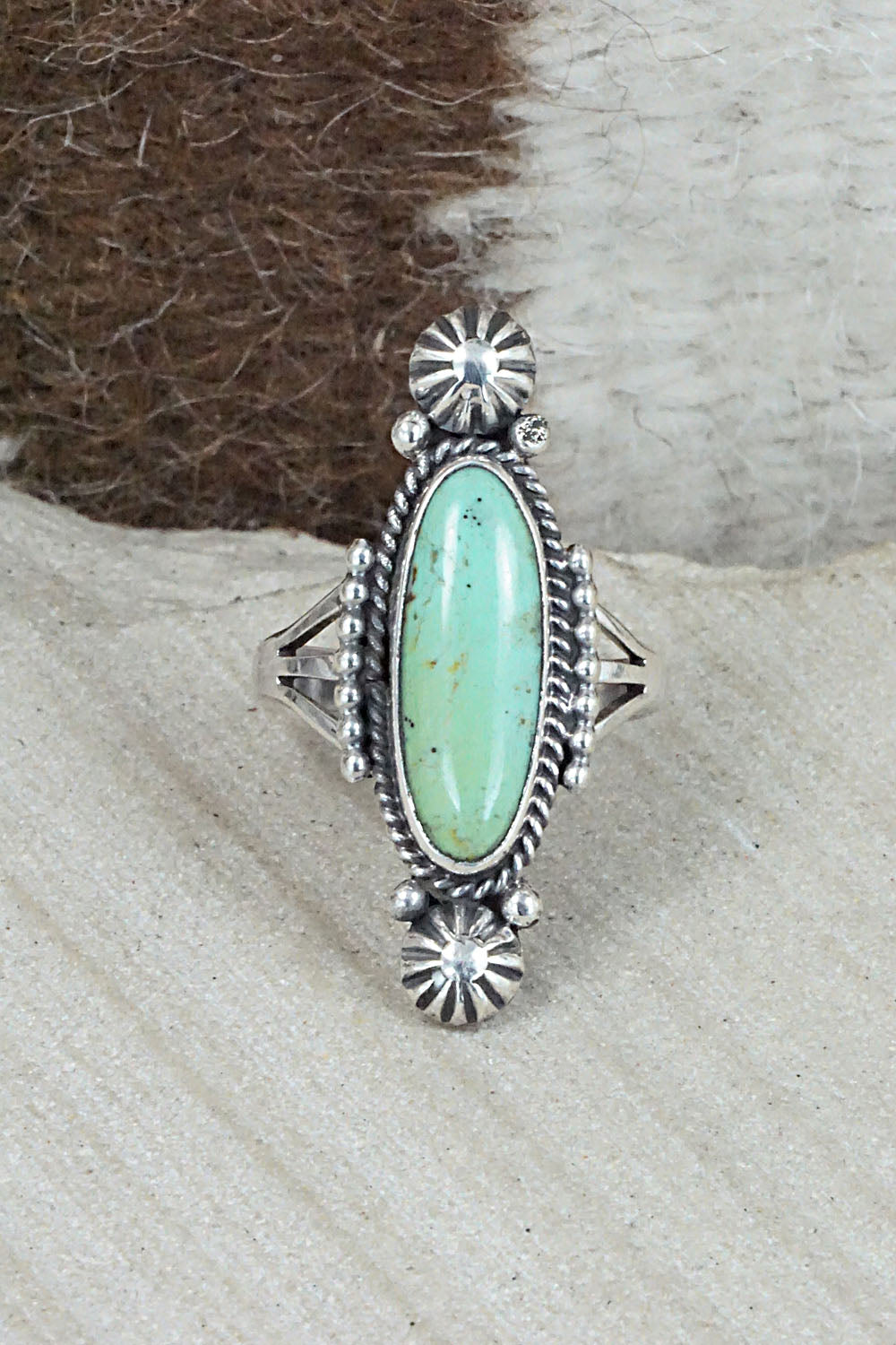 Turquoise & Sterling Silver Ring - Daniel Benally - Size 8