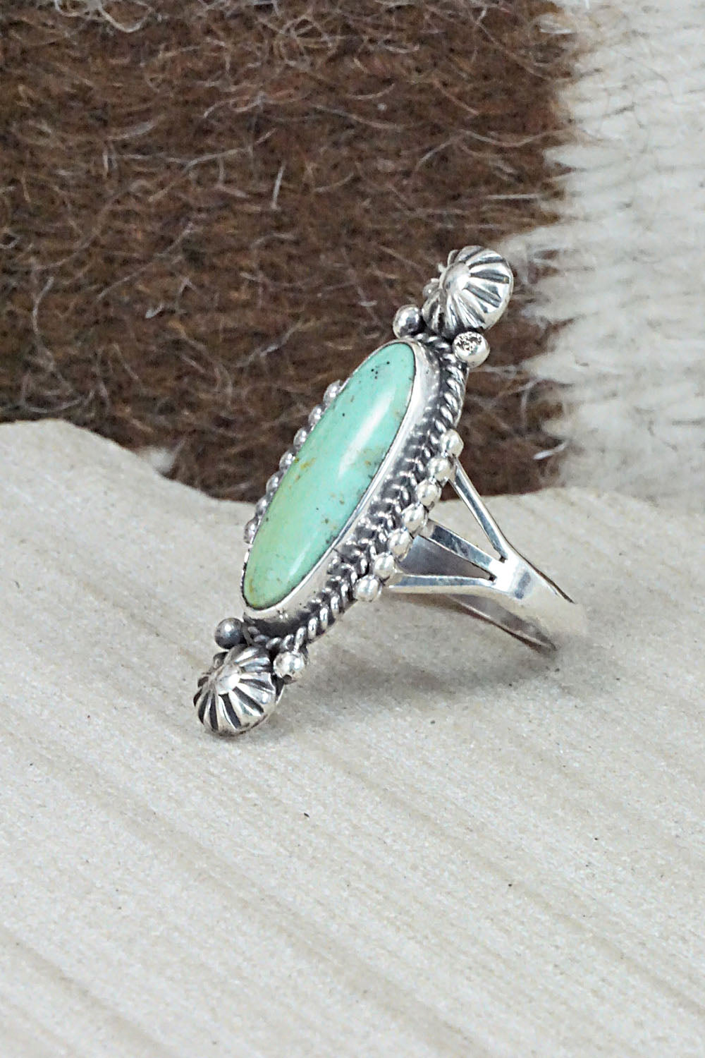 Turquoise & Sterling Silver Ring - Daniel Benally - Size 8
