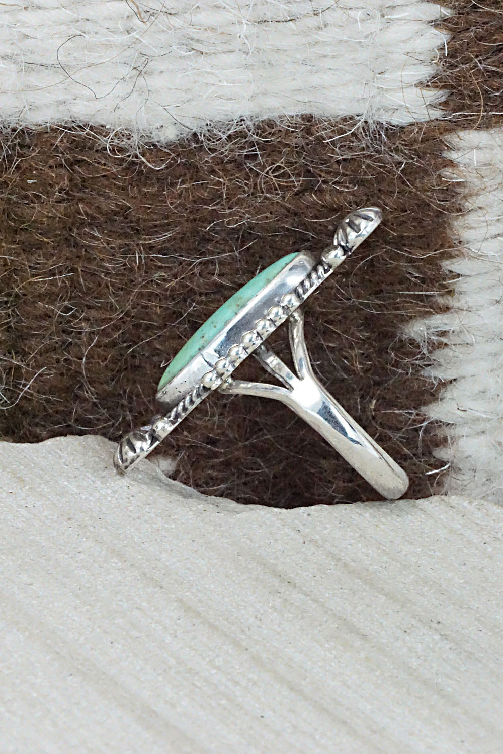 Turquoise & Sterling Silver Ring - Daniel Benally - Size 8