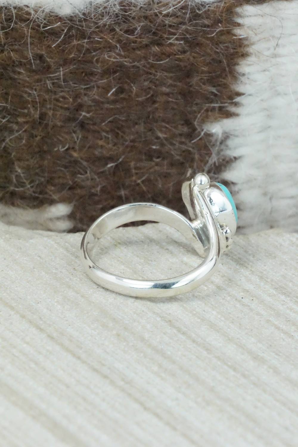 Turquoise & Sterling Silver Ring - Roberta Begay - Size 8.25