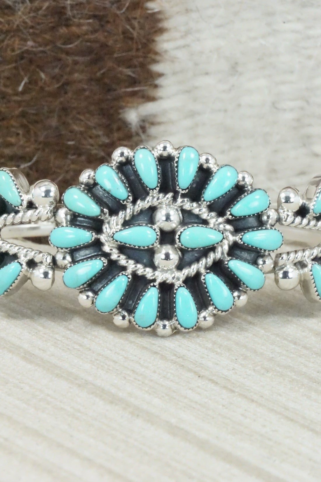 Turquoise & Sterling Silver Bracelet - Delbert Booqua