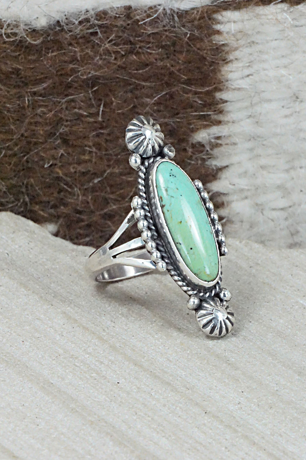Turquoise & Sterling Silver Ring - Daniel Benally - Size 8
