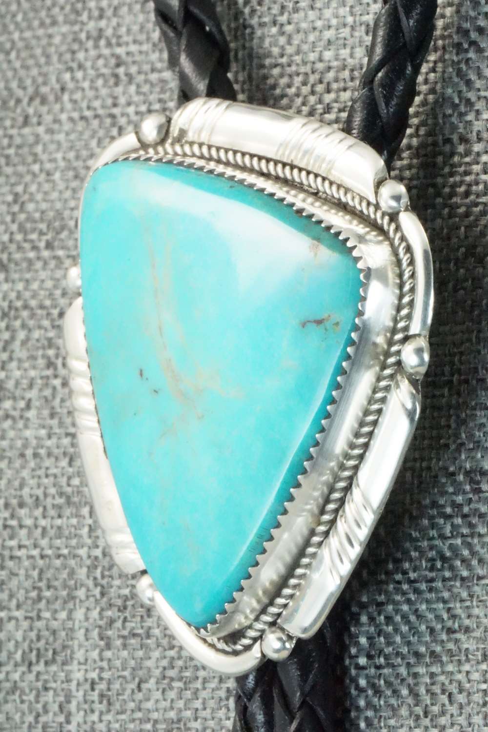 Turquoise & Sterling Silver Bolo Tie - Kenny Calavaza