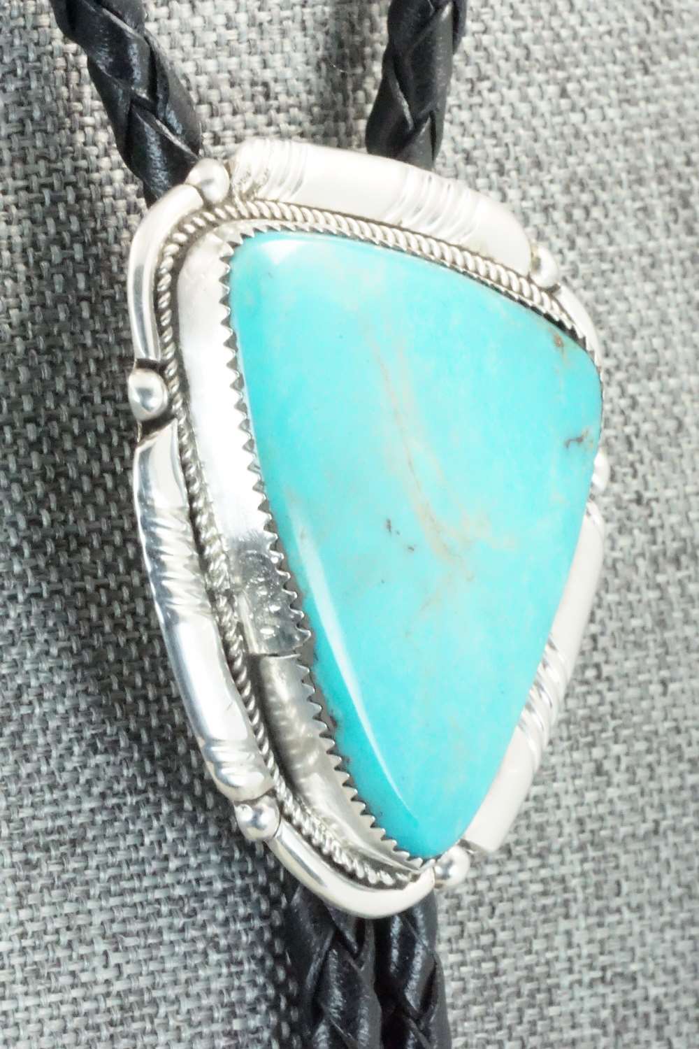 Turquoise & Sterling Silver Bolo Tie - Kenny Calavaza