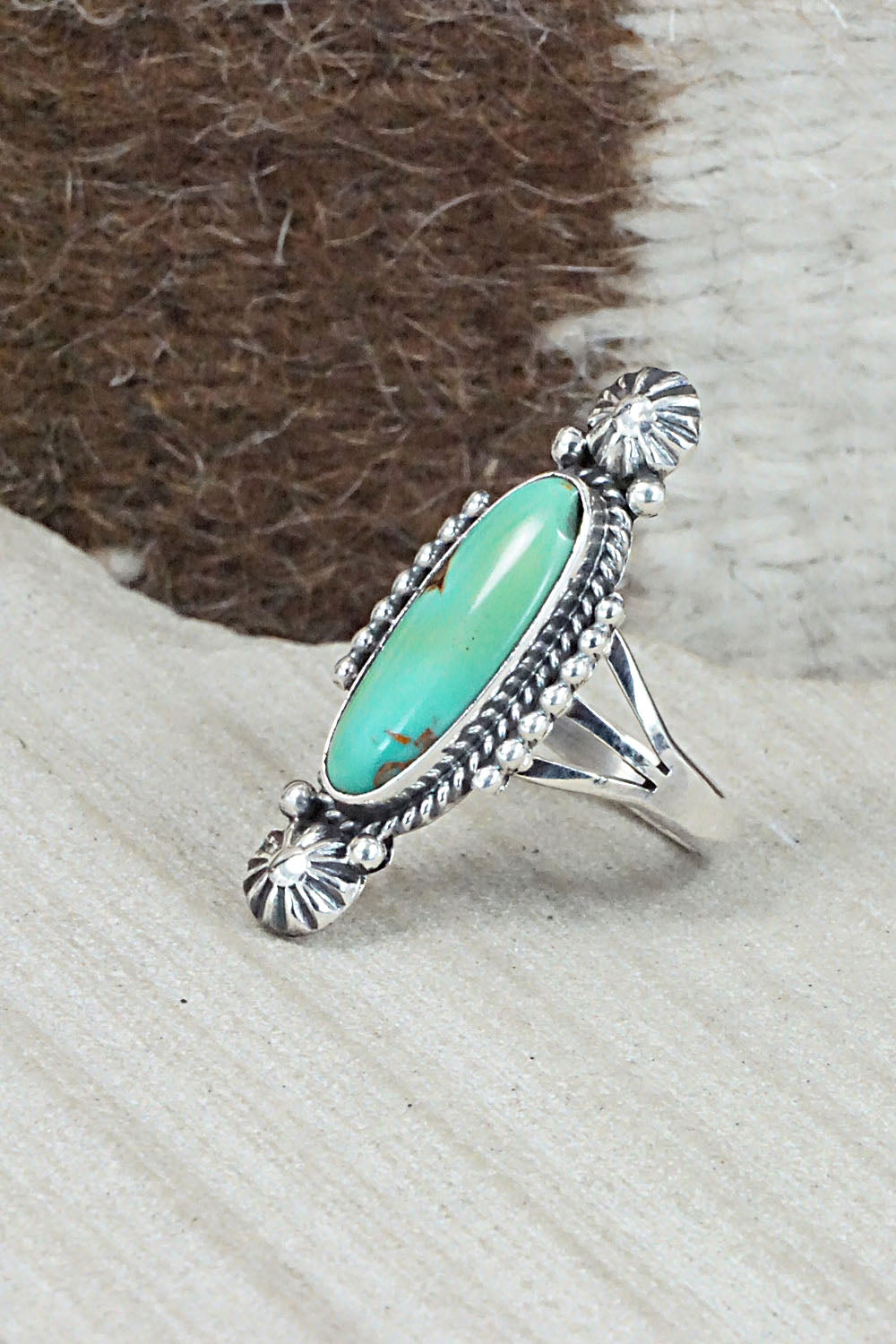 Turquoise & Sterling Silver Ring - Daniel Benally - Size 8.75