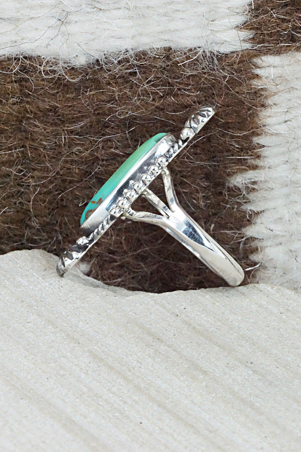 Turquoise & Sterling Silver Ring - Daniel Benally - Size 8.75