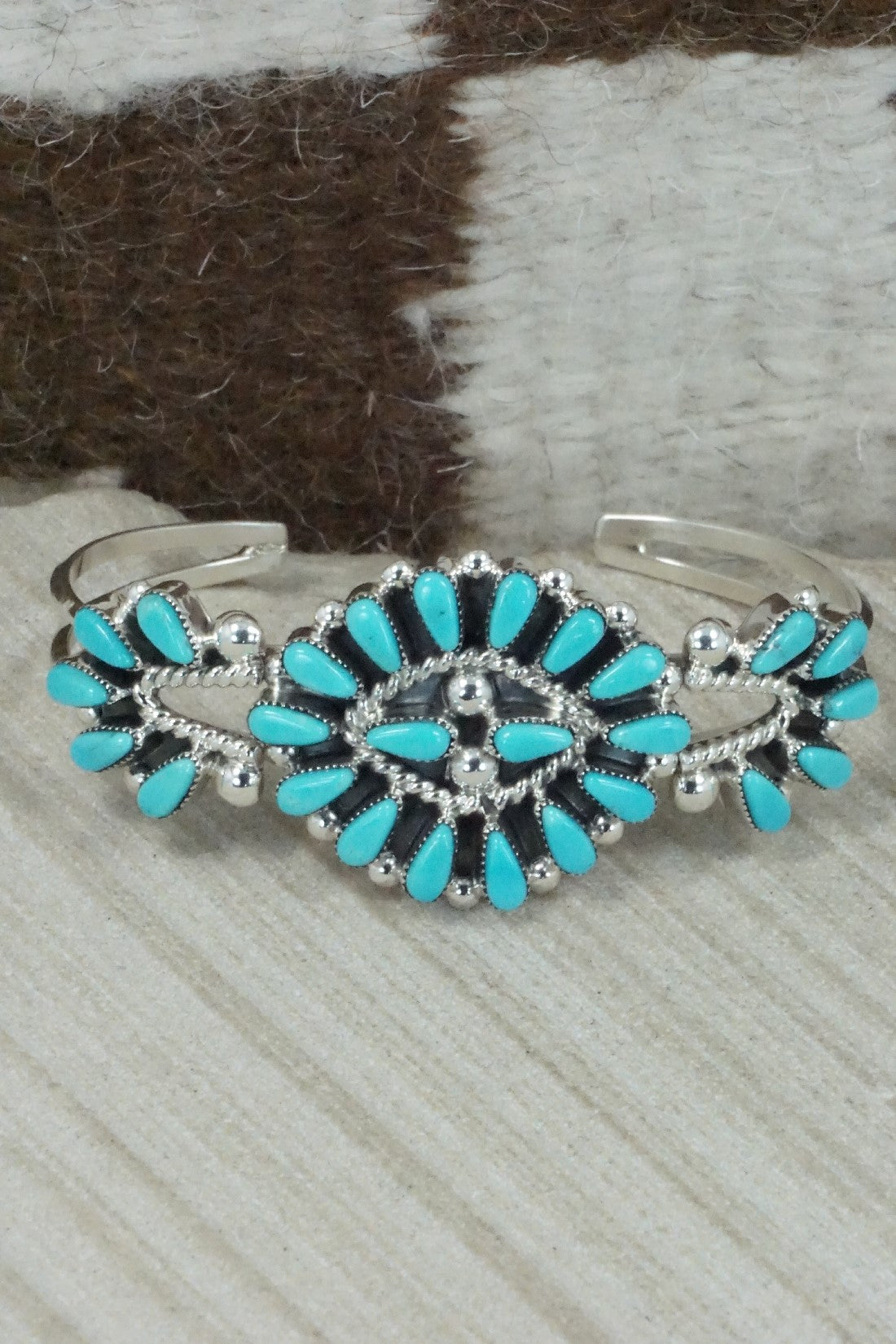 Turquoise & Sterling Silver Bracelet - Delbert Booqua