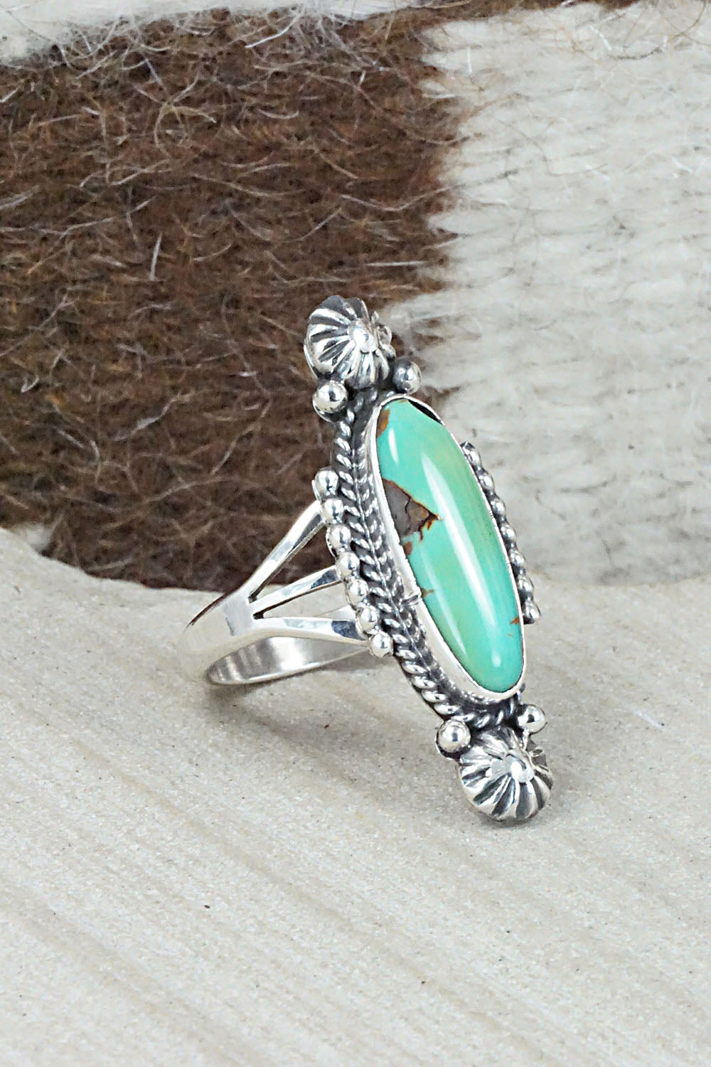 Turquoise & Sterling Silver Ring - Daniel Benally - Size 8.75