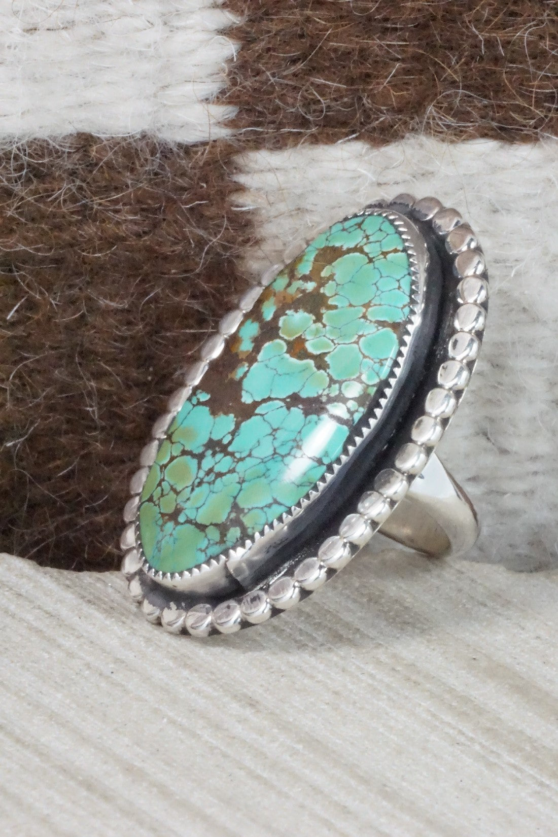 Turquoise & Sterling Silver Ring - Priscilla Reeder - Size 9.5