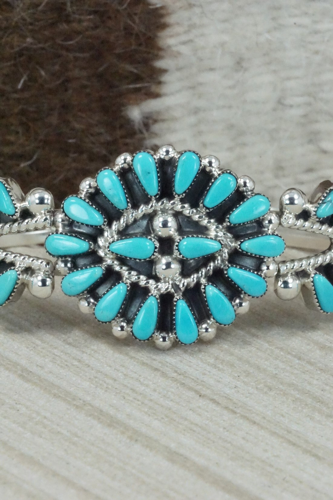 Turquoise & Sterling Silver Bracelet - Delbert Booqua