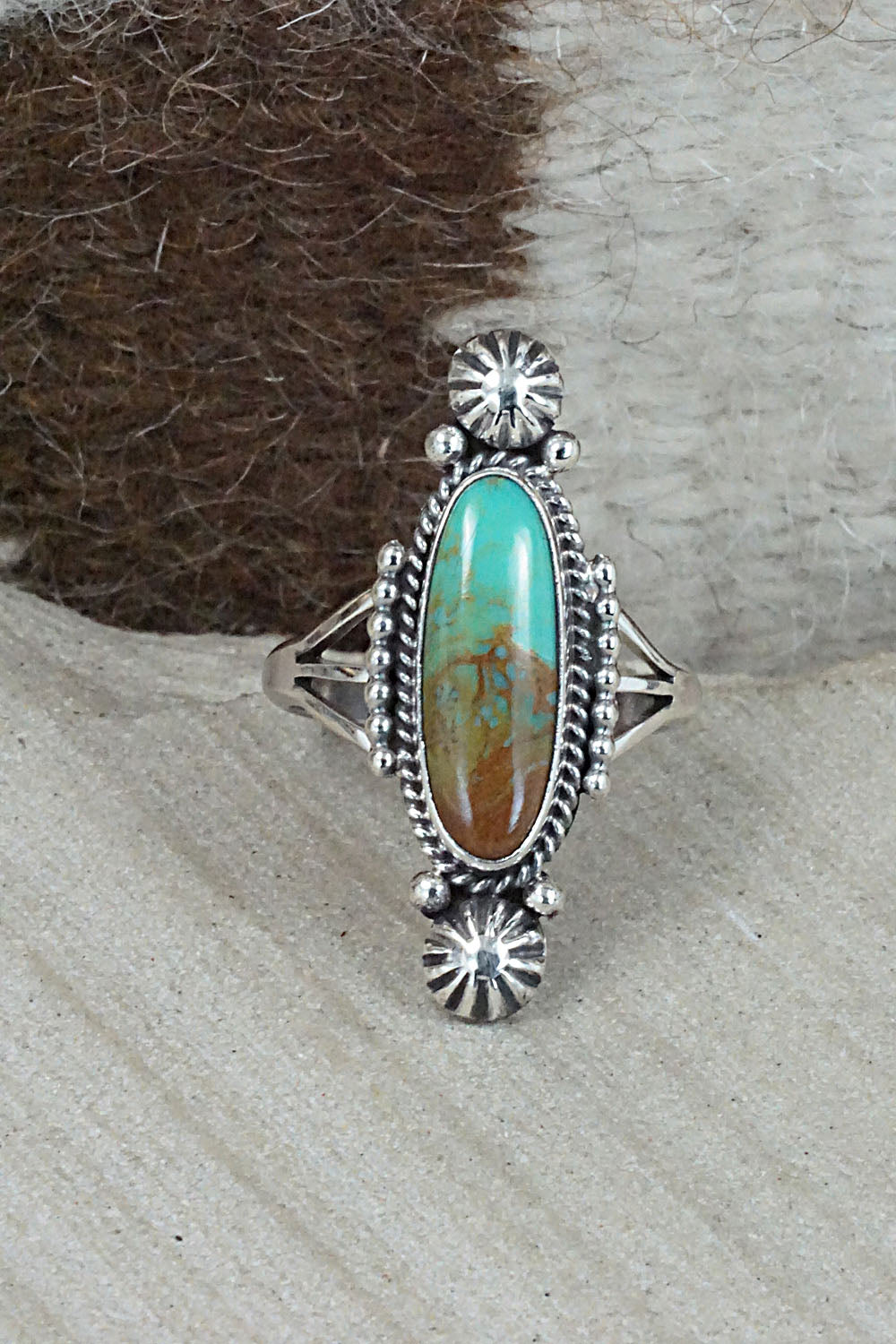 Turquoise & Sterling Silver Ring - Daniel Benally - Size 10