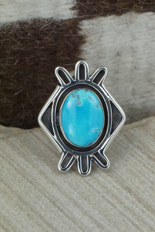 Turquoise & Sterling Silver Ring - Bobby Platero - Size 5.75