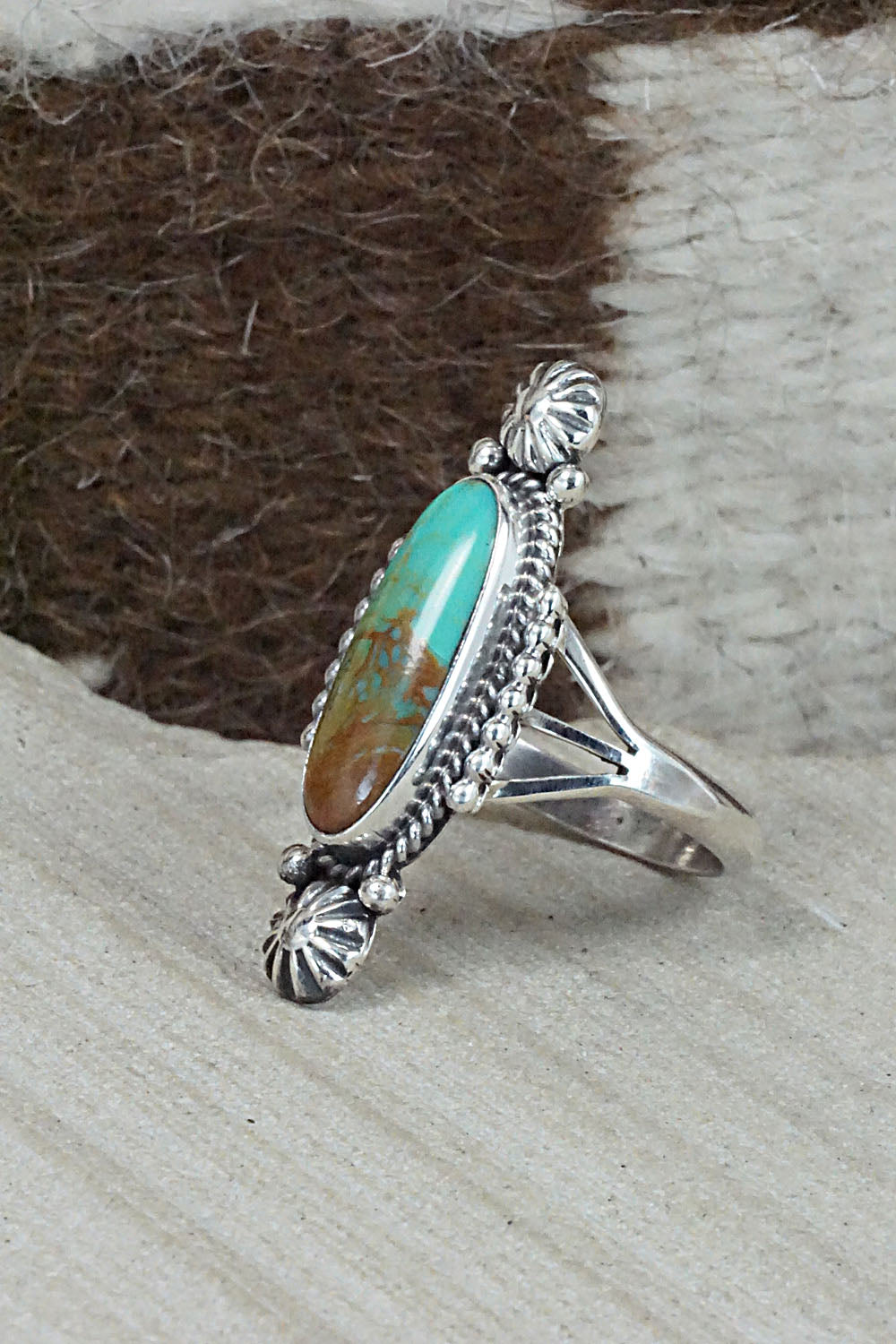 Turquoise & Sterling Silver Ring - Daniel Benally - Size 10