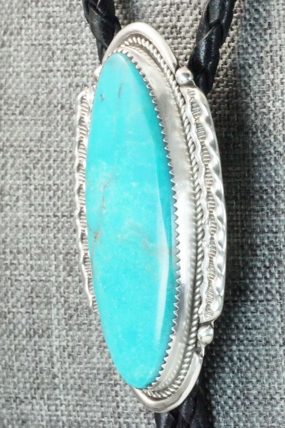 Turquoise & Sterling Silver Bolo Tie - Kenny Calavaza