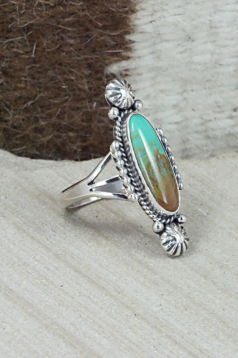 Turquoise & Sterling Silver Ring - Daniel Benally - Size 10