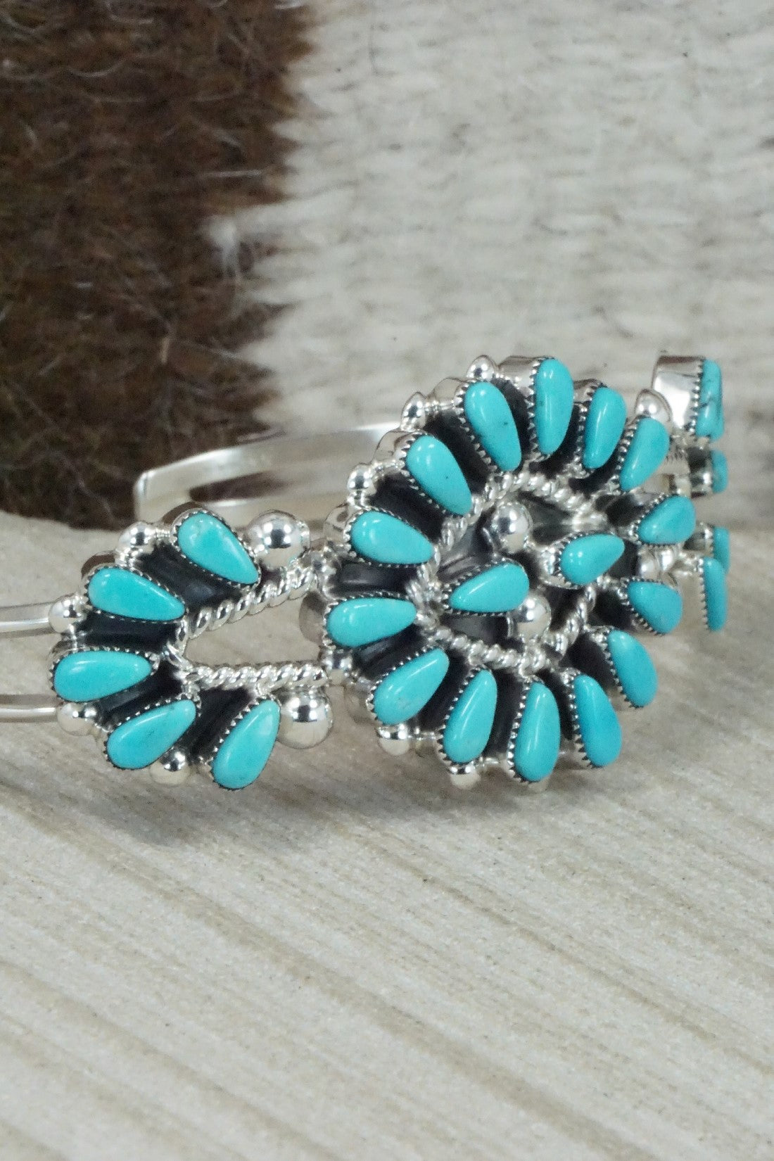 Turquoise & Sterling Silver Bracelet - Delbert Booqua