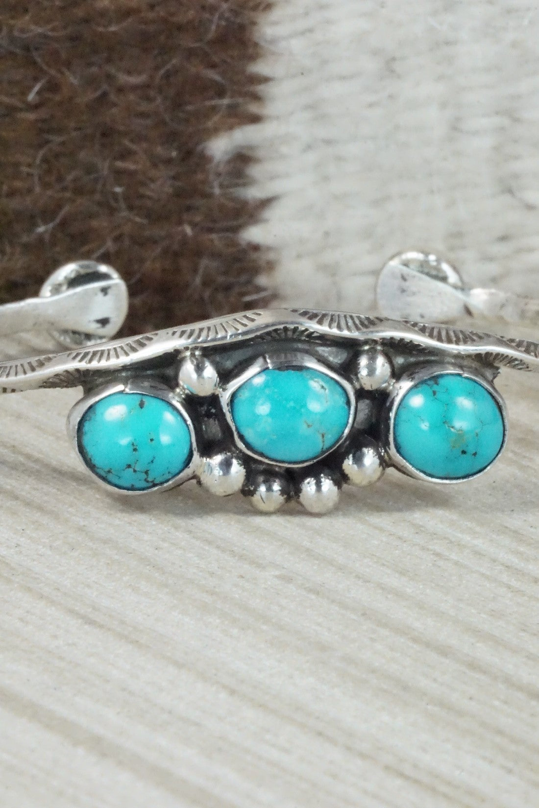 Turquoise & Sterling Silver Bracelet - Priscilla Reeder