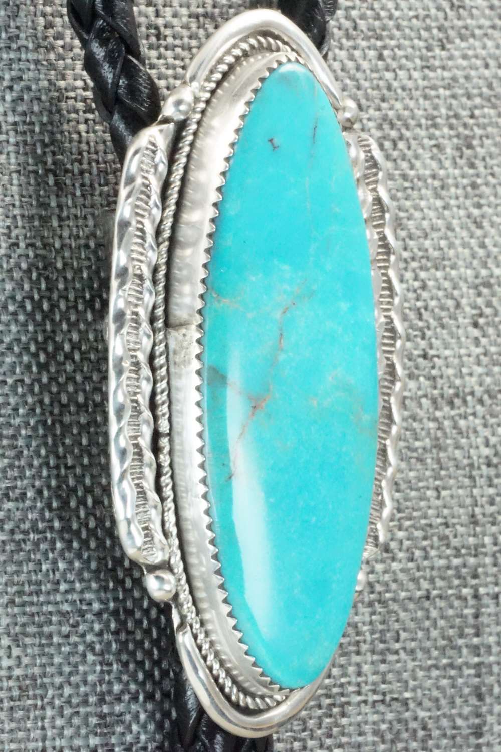Turquoise & Sterling Silver Bolo Tie - Kenny Calavaza
